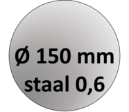Ø150mm 0,6mm Zwart enkelwandig staal