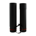 80mm enkelwandig pas-pelletpijp zwart 1,2mm 38 tot 63 cm