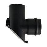 80mm pelletpijp EW 1,2mm zwart T-Stuk 90 gr met luik