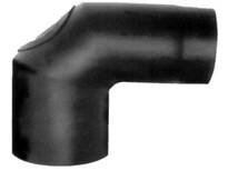 180mm 90 graden bocht met luik zwart 2mm staal 