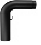 150 mm Duitse bocht 90 graden met luik en smoorklep zwart 2mm staal 