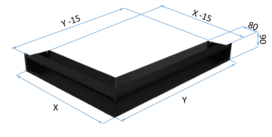 afbeelding1 L-convectierooster RECHTS 8cm bovenzijde open
