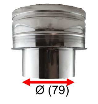 Rookkanaal Dubbelwandig Rits Fire bv &Oslash;80-130 Onderaansluitstuk 79 met maat