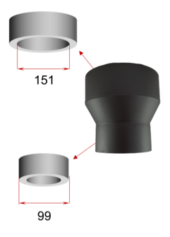 Verloop 2mm dik 99-151 mm