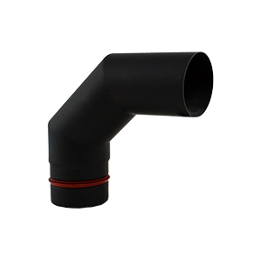 80mm pelletpijp EW 1,2mm zwart 90 graden