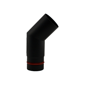 80mm pelletpijp EW 1,2mm zwart 45 graden met luik