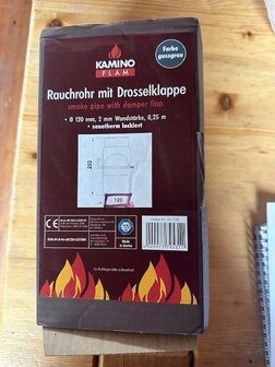 120 Enkelwandig Rookkanaal 2mm dik 25 cm met smoorklep