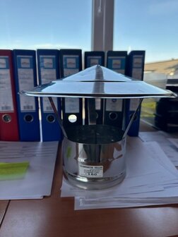 150mm RVS regenkap 