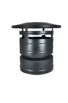 Dubbelwandig trekkap Zwart gecoat 80/130 Dient als sluitstuk op uw dw 80/130mm pijp. 2