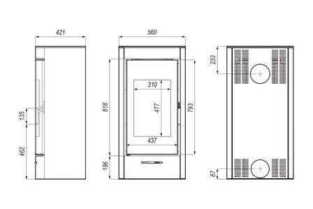 Defro Home Orti  houtkachel 9 kW met 75,5% rendement