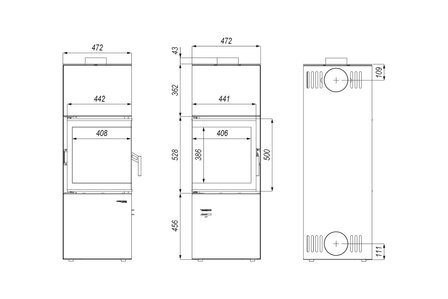 Defro Home Quadroom houtkachel 9 kW met 80,2% rendement