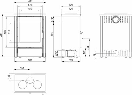 Defro Home Della houtkachel 6,6 kW met 84,6% rendement