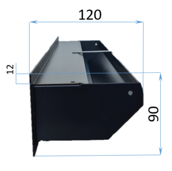 maat tekening ventilattierooster 480x90x120
