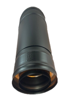 080/130 Dubbelwandig schuifpijp 59-95cm zwart gecoat