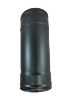 080/130 Dubbelwandig schuifpijp 32-45cm zwart gecoat