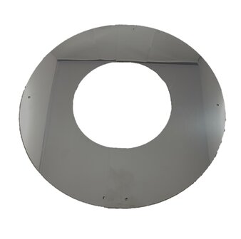 130 Rozet zwart gecoat, plat