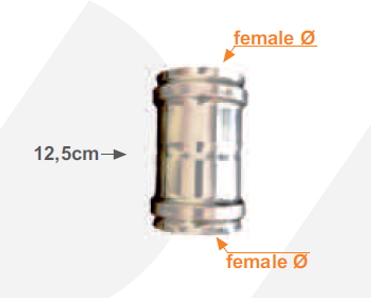 80mm ew Verbindings-stuk RVS vrouw-vrouw met seal