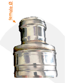 080/130 DW Onder-aansluitstuk - EW 80 met sok (vrouw) en seal