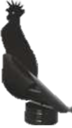 150 gek draaikap Zwart gecoat gegalvaniceerd