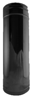 80-130 Dubbelwandig Rookkanaal 100cm Zwart gecoat