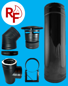 pelletkachelpijp dw 80/130 rvs 80mm zwart gecoat ass. foto 3