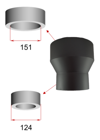 Verloop 2mm dik 124-151 mm