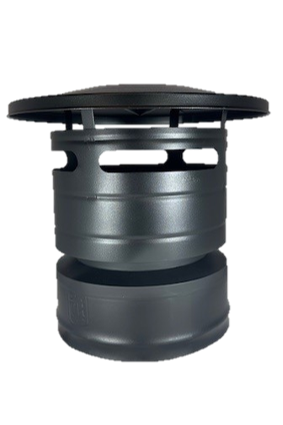 Dubbelwandig trekkap Zwart gecoat 80/130 Dient als sluitstuk op uw dw 80/130mm pijp.