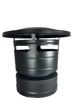 Dubbelwandig trekkap Zwart gecoat 80/130 Dient als sluitstuk op uw dw 80/130mm pijp. 3