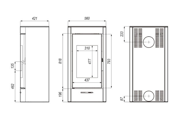 Defro Home Orti  houtkachel 9 kW met 75,5% rendement
