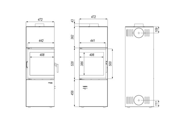 Defro Home Quadroom houtkachel 9 kW met 80,2% rendement