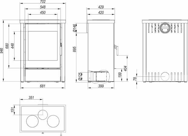 Defro Home Della houtkachel 6,6 kW met 84,6% rendement