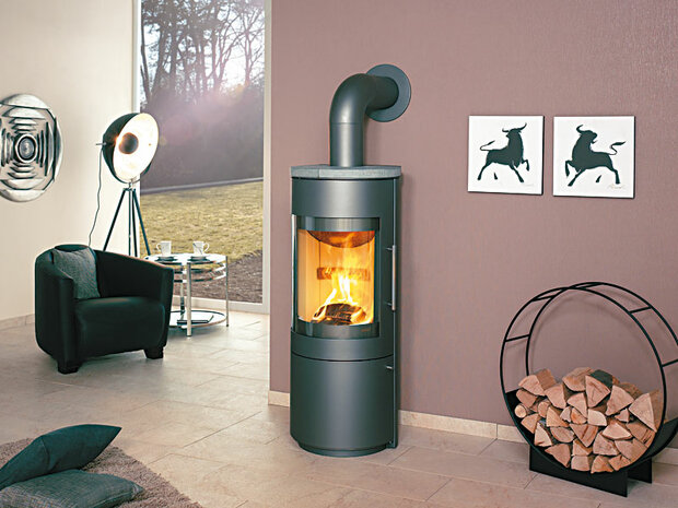 Hark 110 houtkachel 160 graden vuurzicht, met katalysator