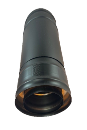 080/130 Dubbelwandig schuifpijp 59-95cm zwart gecoat