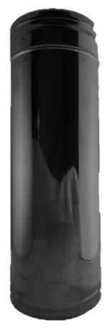 80-130 Dubbelwandig Rookkanaal 100cm Zwart gecoat