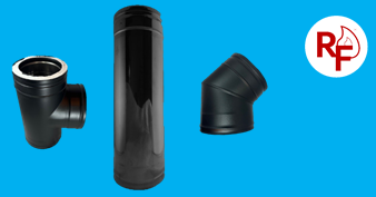pelletkachelpijp dw 80/130 rvs 80mm zwart gecoat ass. foto 2